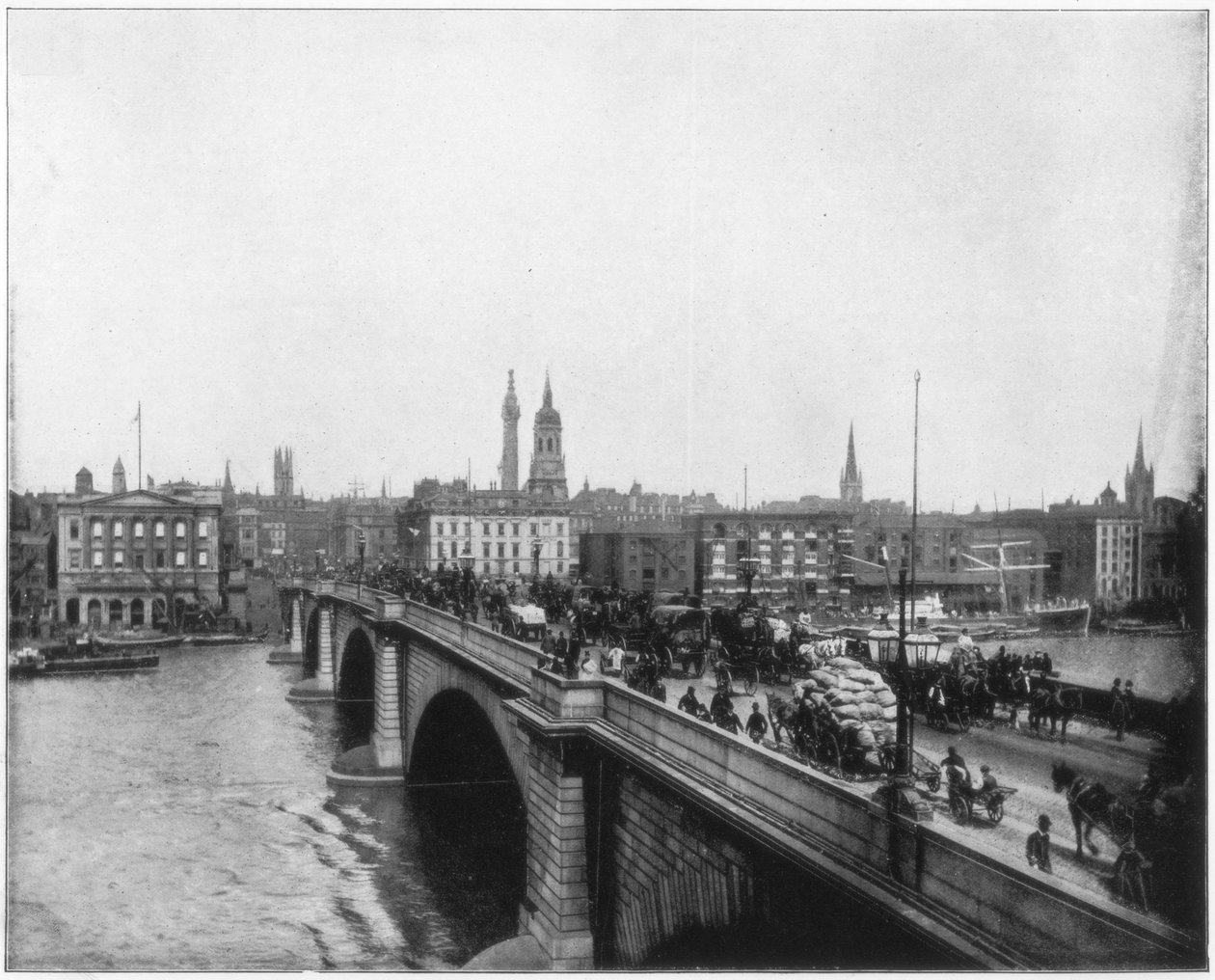 London Bridge, London, sent 1800-tal av John L. Stoddard
