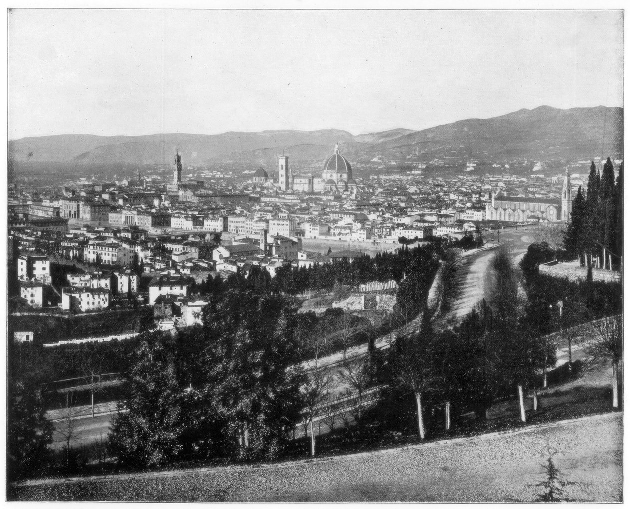 Panorama över Florens, Italien, sent 1800-tal av John L. Stoddard