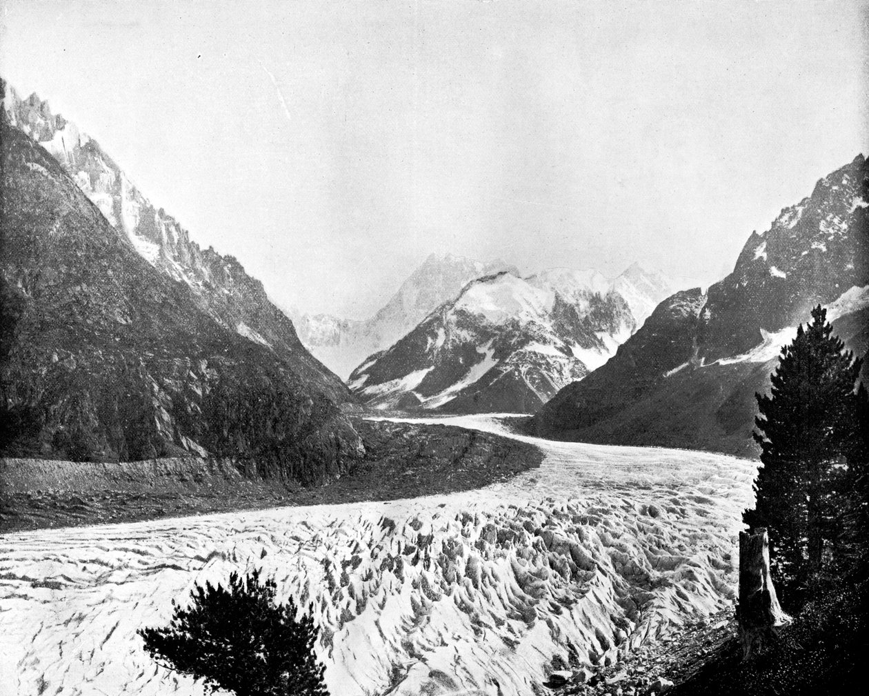 Mer De Glace, Schweiz, 1893. av John L. Stoddard