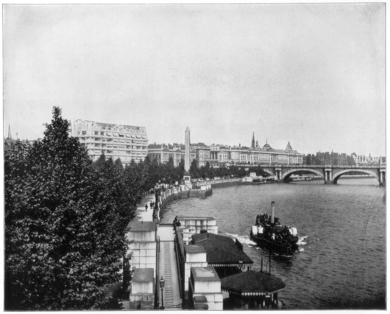 The Thames Embankment och Cleopatras Needle, London, sent 1800-tal. av John L. Stoddard