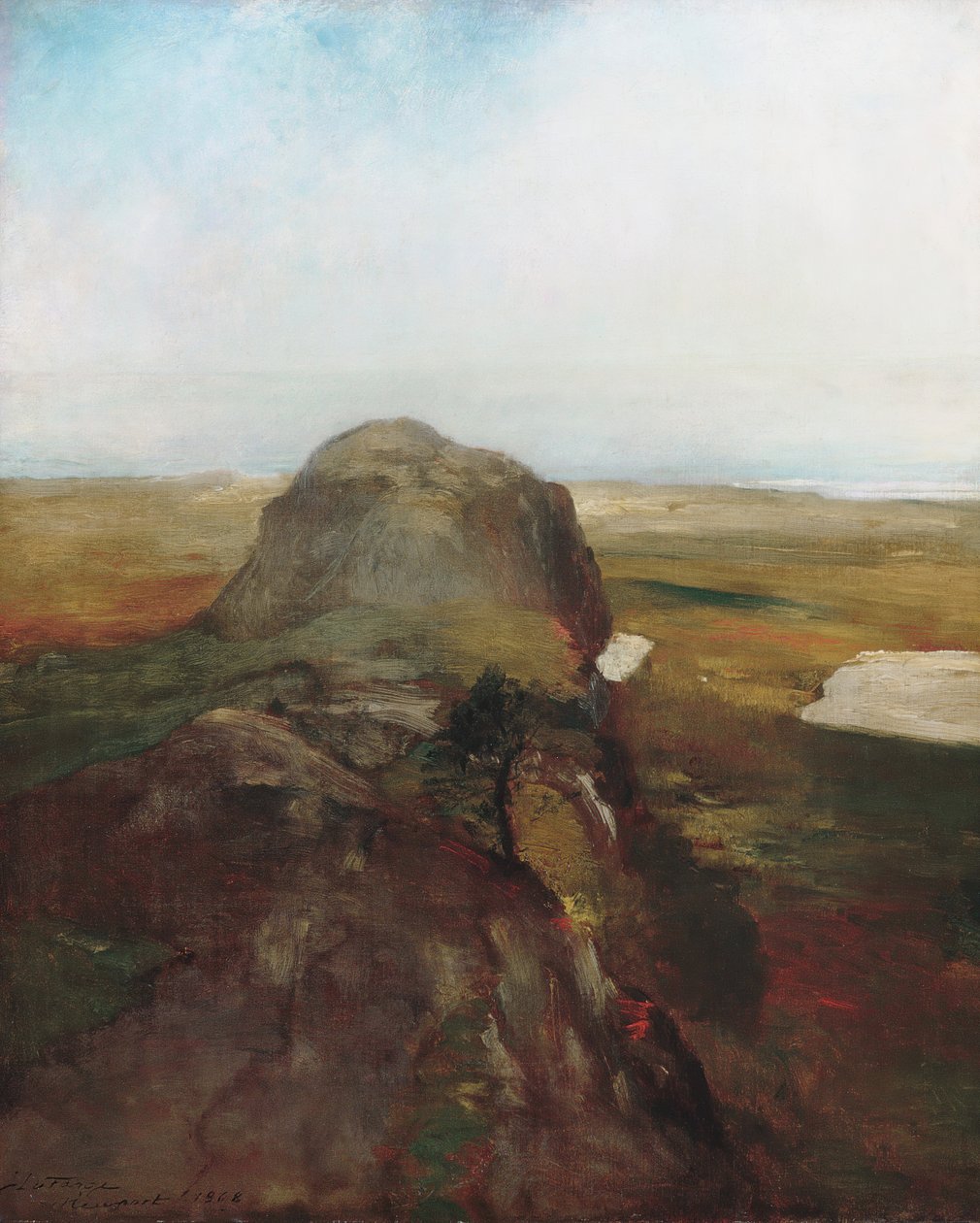 Höststudie, utsikt över Hanging Rock, Newport, R.I., 1868. av John La Farge