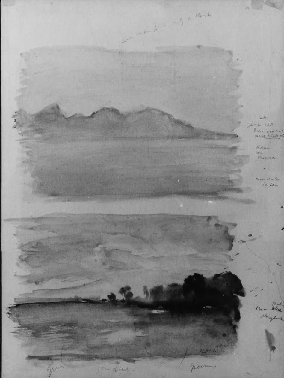 Double Study of Dawn, Moorea Seen across the Water, Tahiti, 1891. av John La Farge
