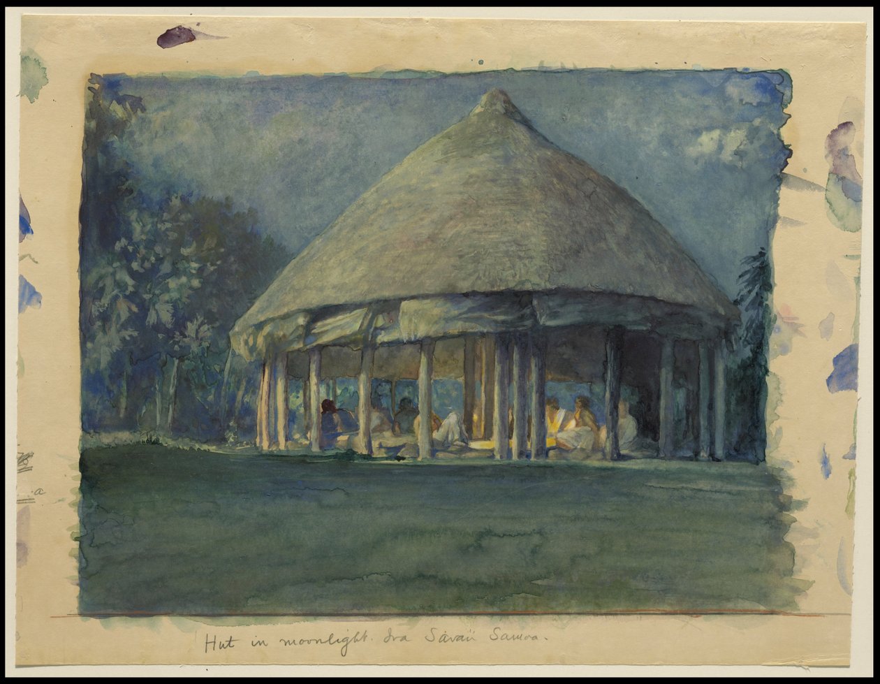 Hut in Moonlight, Eva, Sawai, oktober 190, 190 av John La Farge or Lafarge