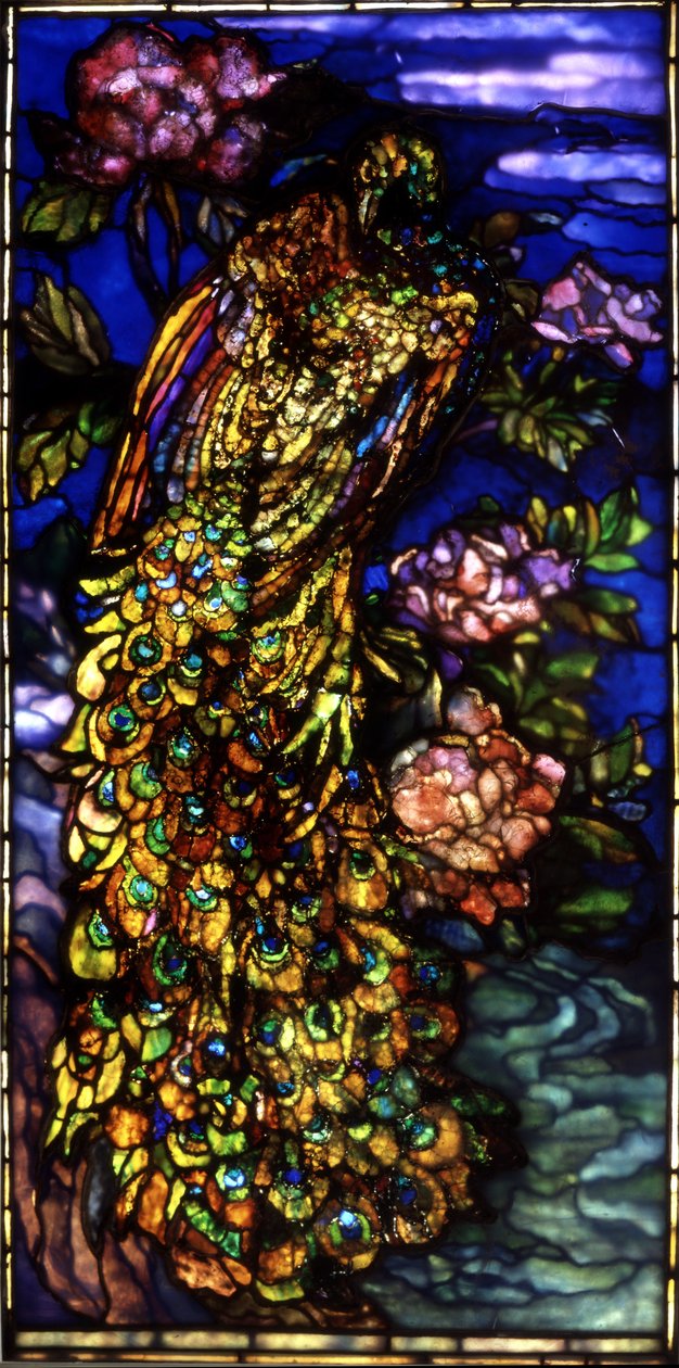 Påfågelfönstret, 1892-1908 av John La Farge or Lafarge