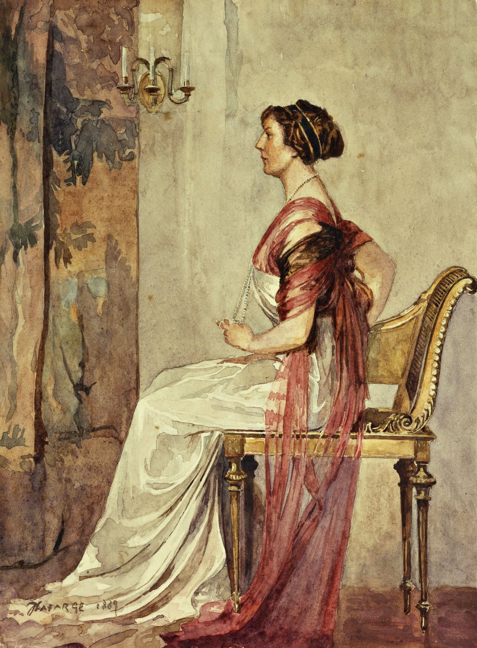 Sittande kvinna, av John La Farge or Lafarge