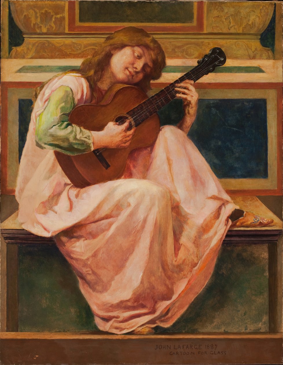 Suonatore, 1887 (wax on pulp paper) av John La Farge or Lafarge