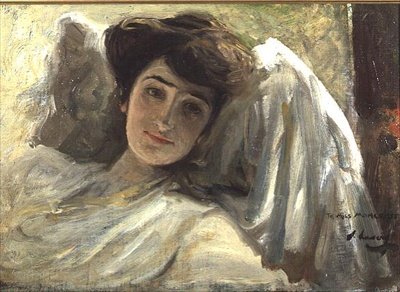A Long Lady at Rest (olja ombord) av John Lavery