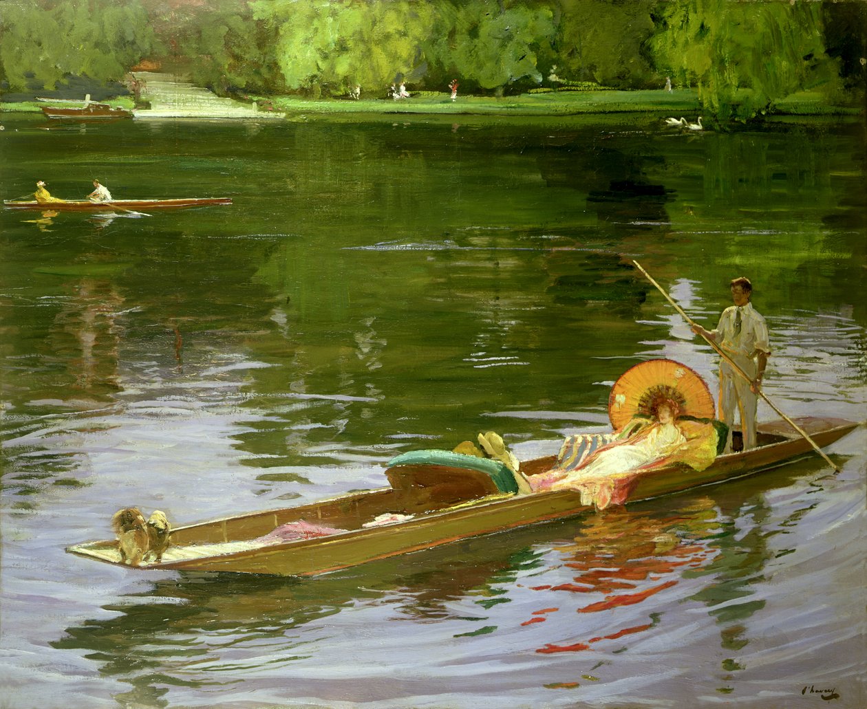 Båtlivsscen vid Maidenhead av John Lavery