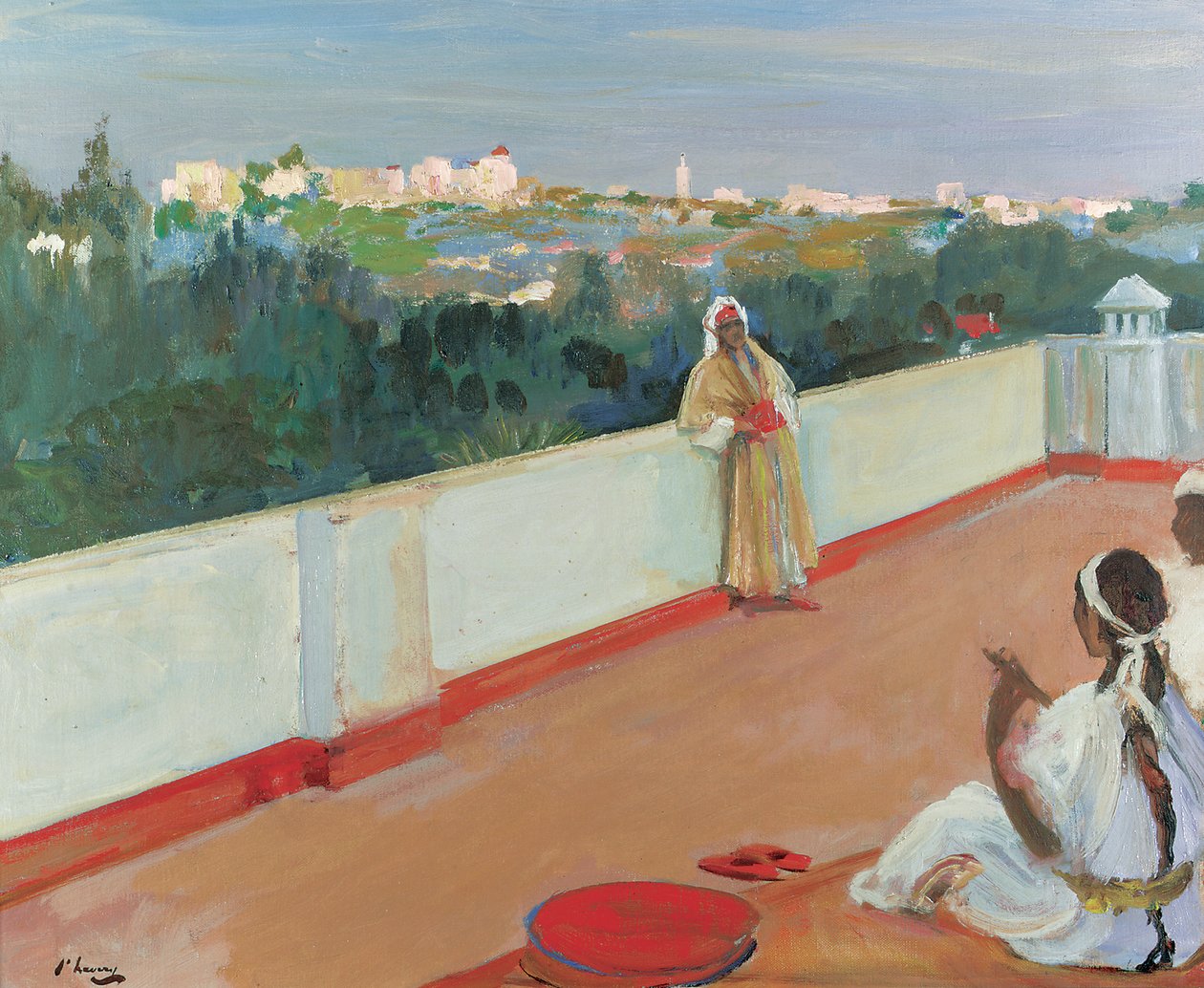 Evening on the House Top, Tangier (olja på duk) av John Lavery