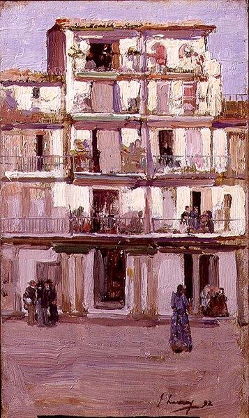 Hus i Tanger (olja på duk) av John Lavery
