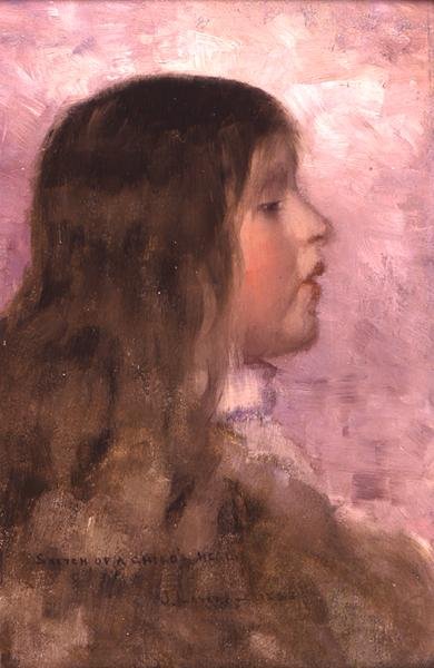 Skiss av ett barns huvud av John Lavery