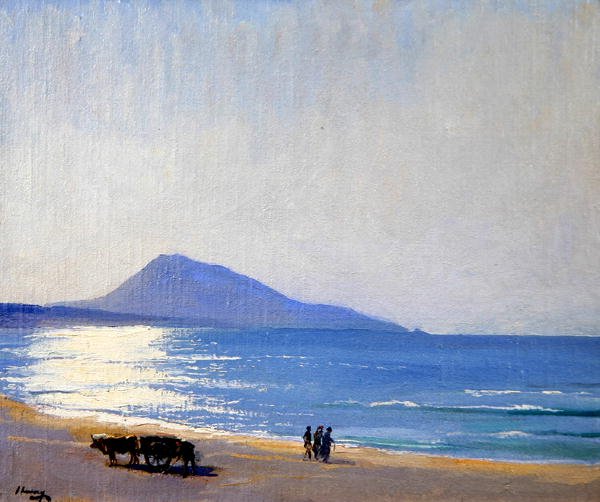 The Beach, Tanger (olja på duk) av John Lavery