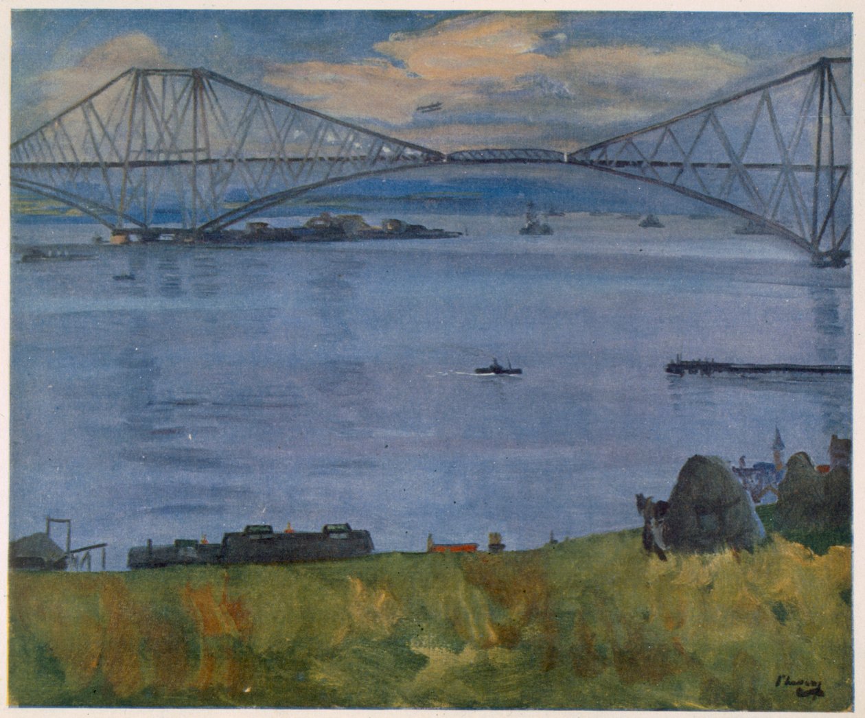 The Forth Bridge, 1914, från British Artists at the Front, fortsättning på The Western Front, 1918 av John Lavery