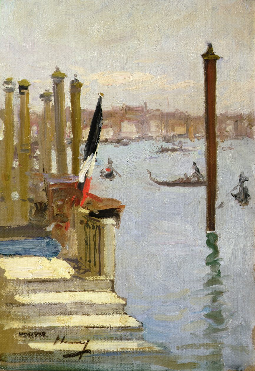 Franska konsulatet, Canal Grande, Venedig (olja på duk) av John Lavery