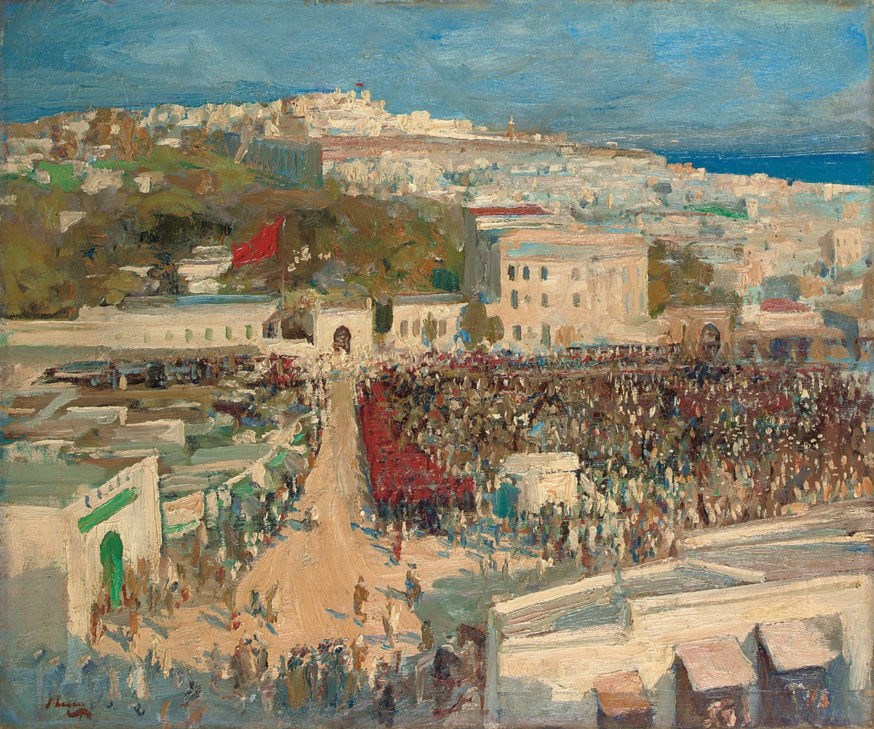 Den moriska flaggan, hissad på den tyska legationen, Tanger av John Lavery