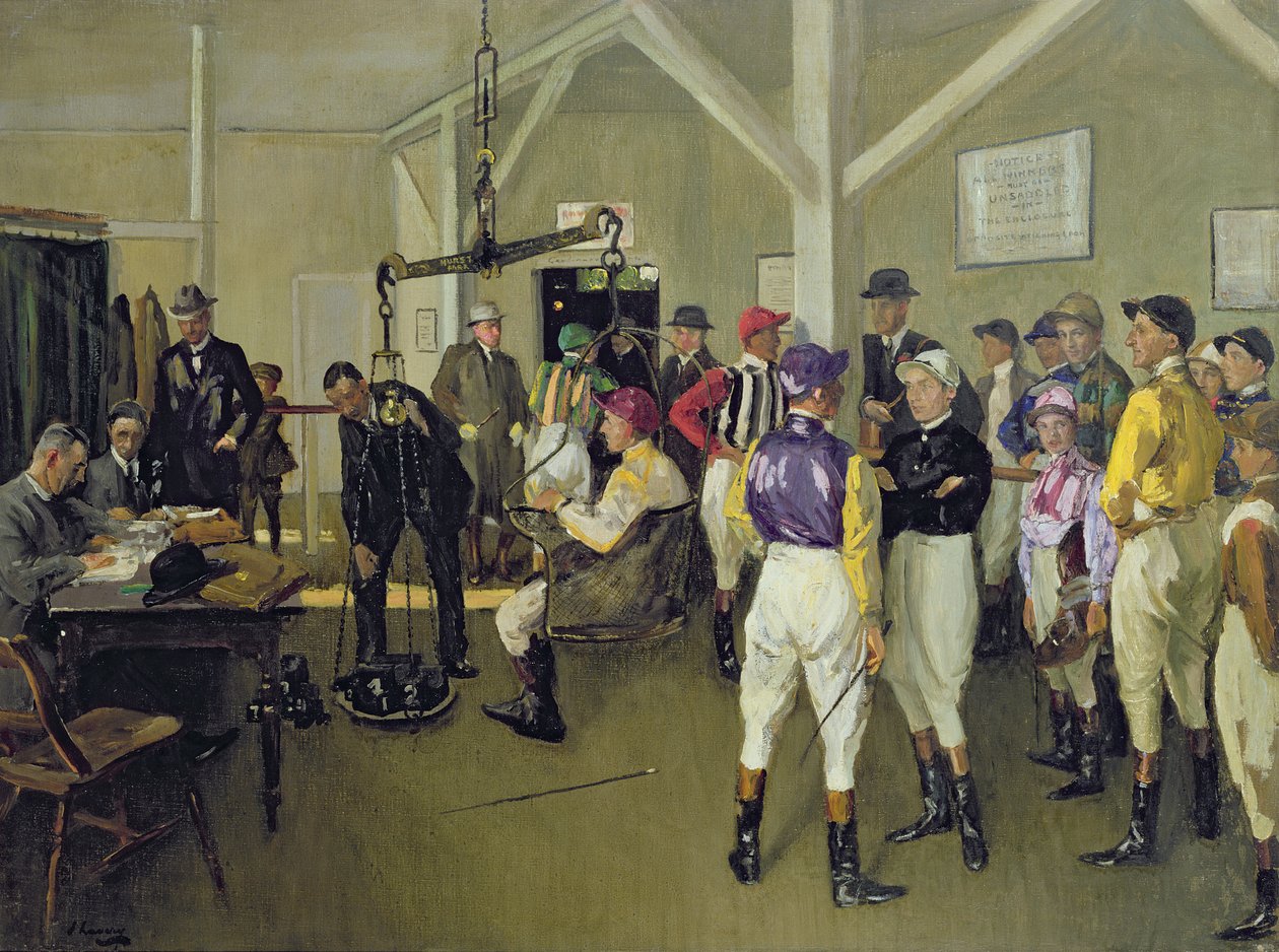Invägningsrummet, Hurst Park av John Lavery