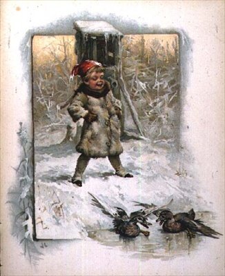Jack Frost: Liten pojke tittar på ankor på isen av John Lawson