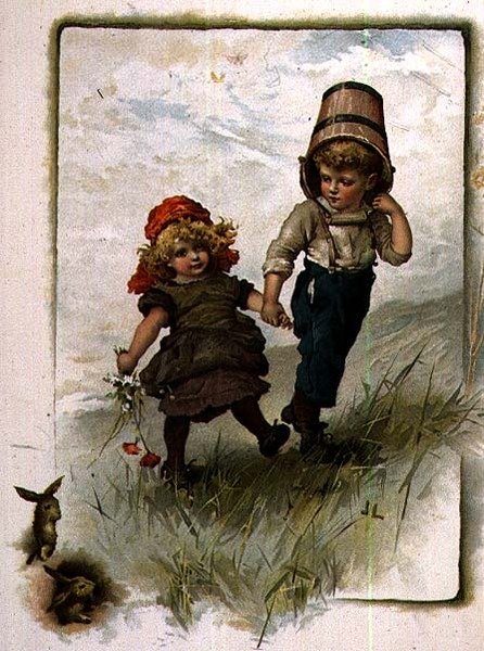 Jack och Jill, från en illustrerad bok med barnvisor av John Lawson