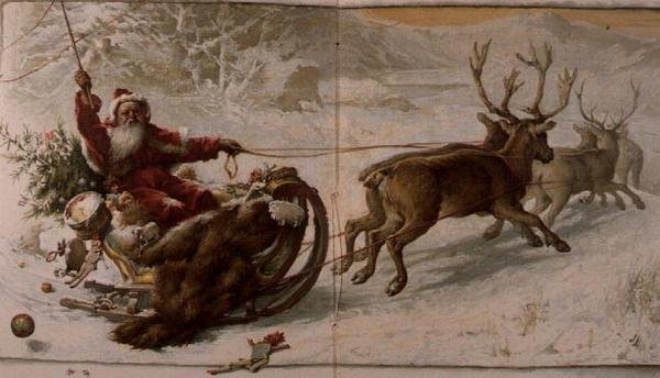 Jultomten kör sin släde genom snön, från "Jack Frost" av John Lawson