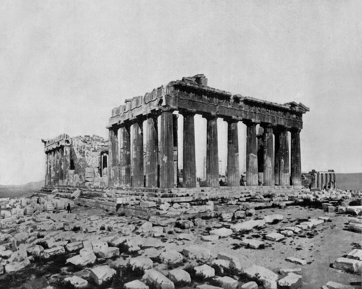 Parthenon of the Acropolis, Aten (s/v foto) av John Lawson Stoddard