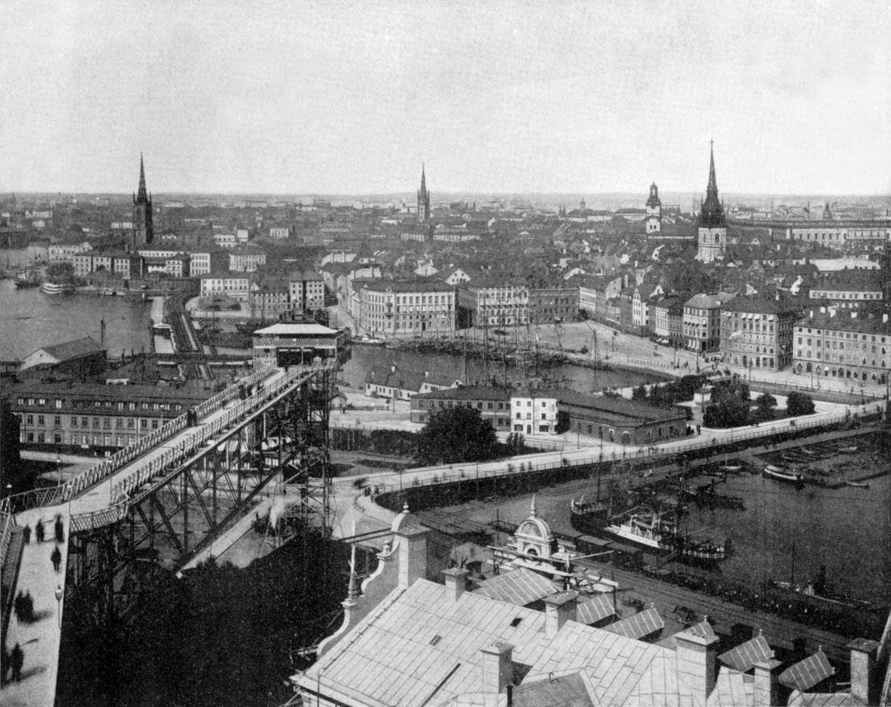 Stockholm, Sverige c. 1890 (s/v foto) av John Lawson Stoddard