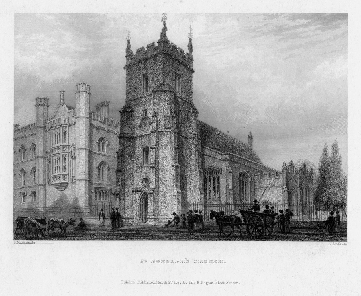 St Botolphs Church, Boston, Lincolnshire, 1842. av John Le Keux