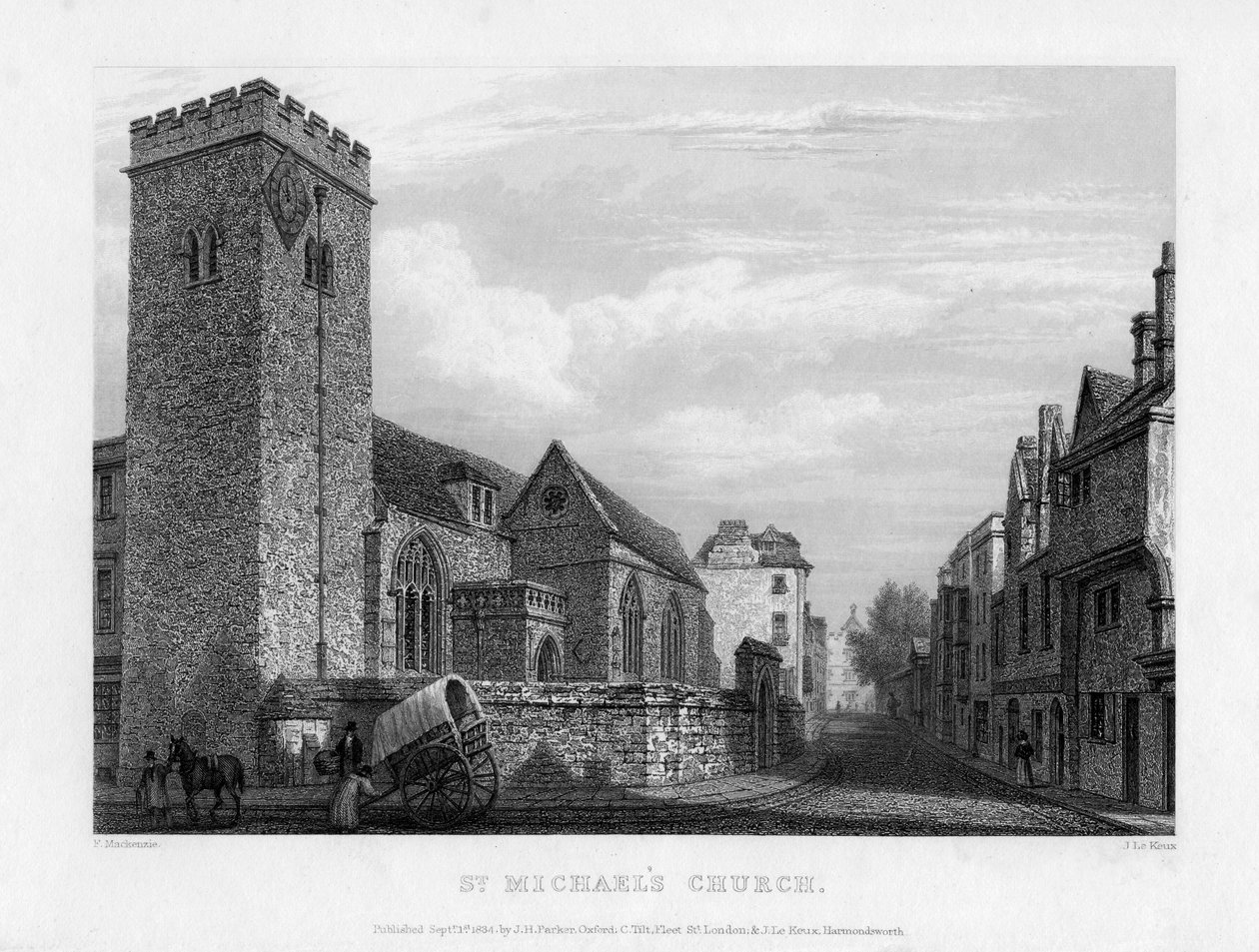 St Michaels Church, Oxford, 1834. av John Le Keux