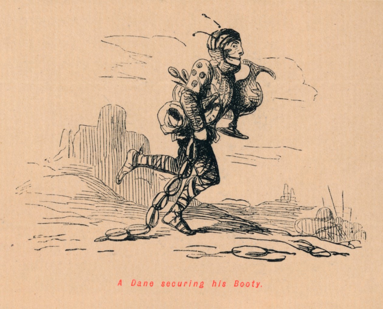 En dansk som säkrar sitt byte, c1860, c1860 av John Leech