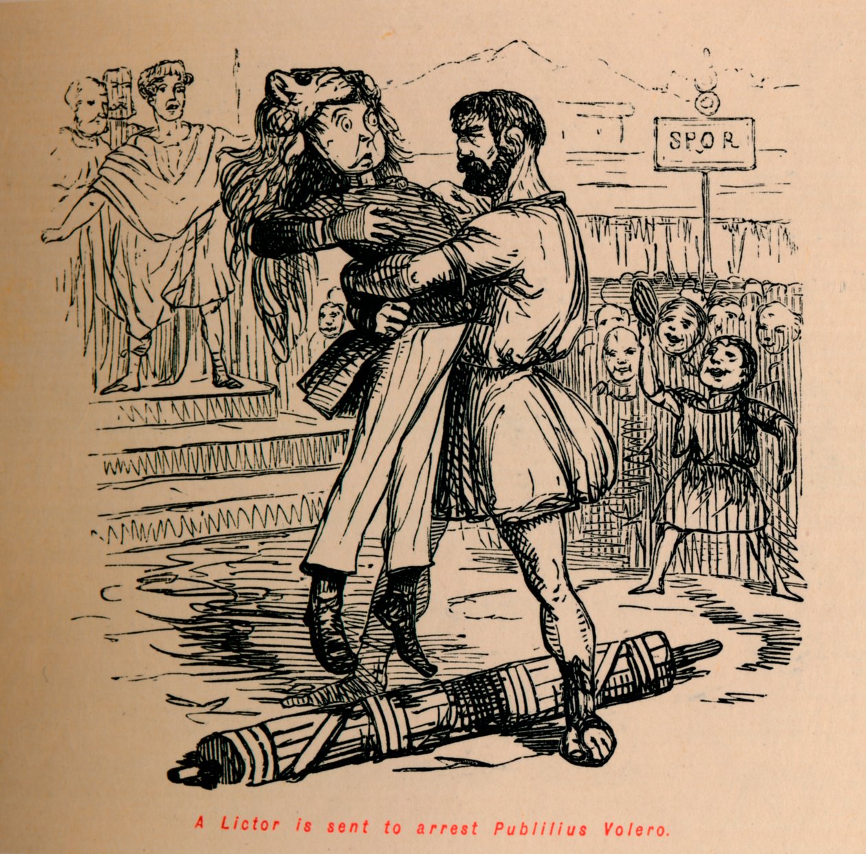 En Lictor skickas för att arrestera Publilius Volero, 1852 av John Leech