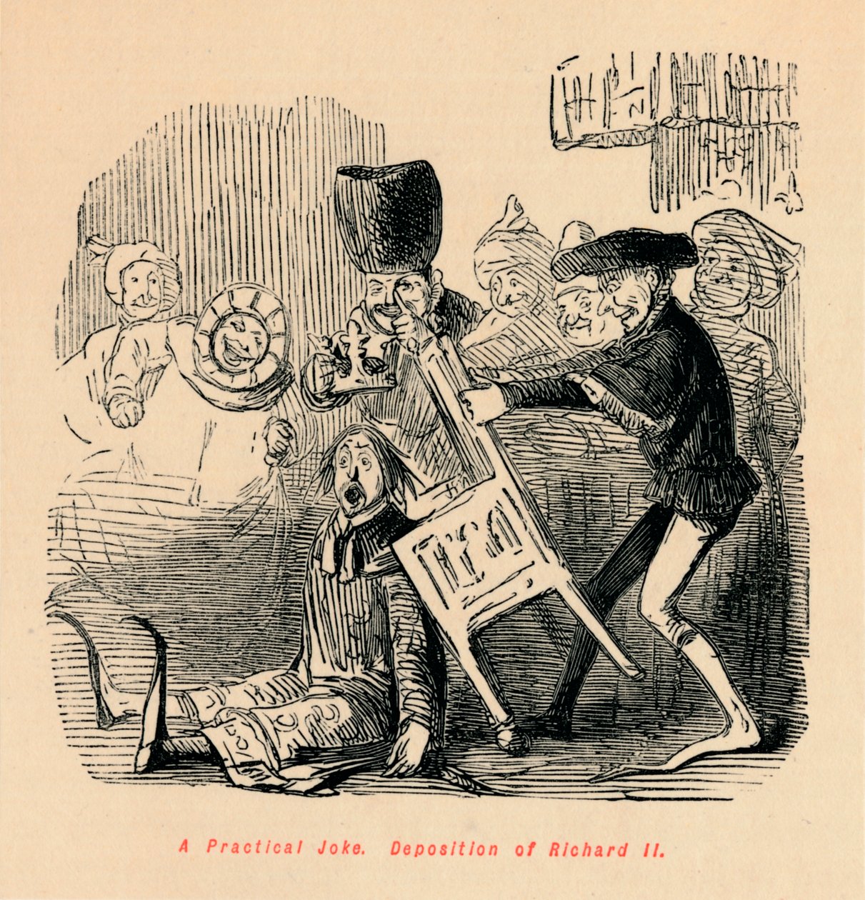 Ett praktiskt skämt. Deposition av Richard II, c1860, c1860 av John Leech