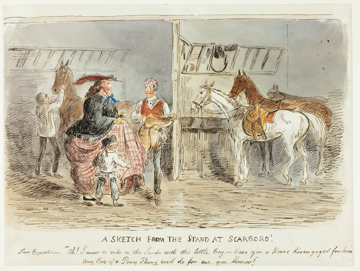 En skiss från montern på Scarboro av John Leech