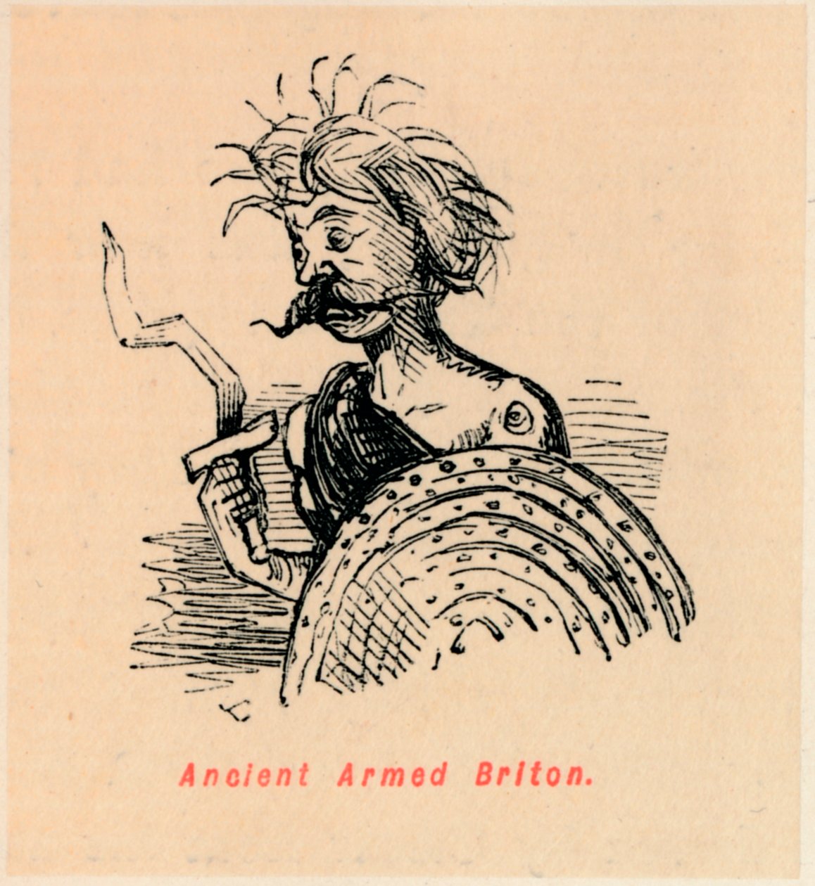Forntida beväpnad britt, c1860, c1860 av John Leech