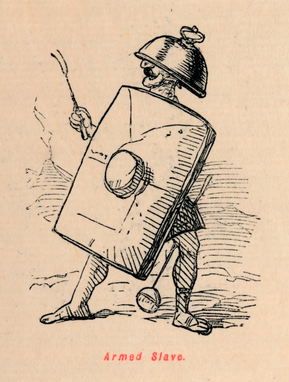 Beväpnad slav, 1852 av John Leech