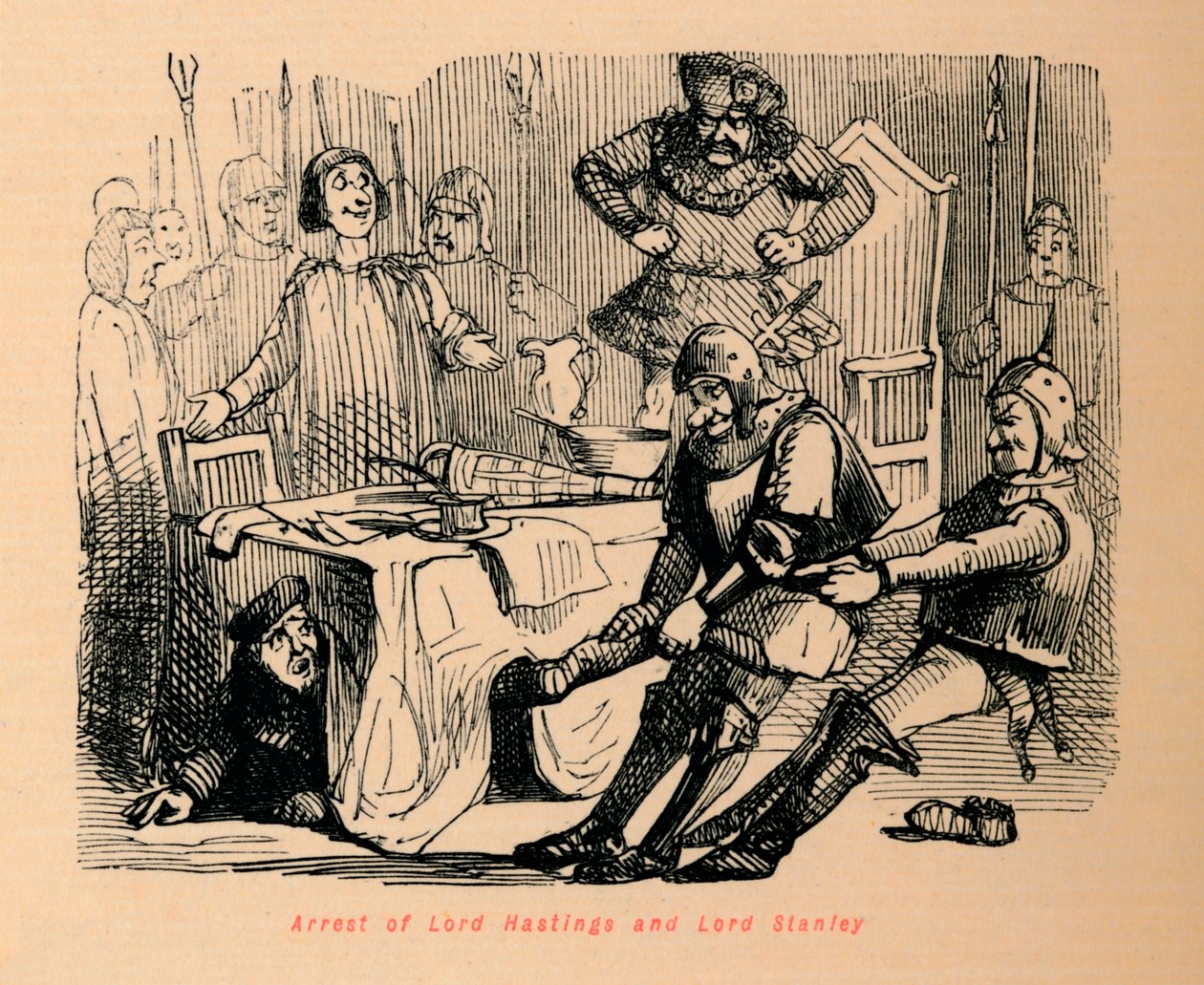 arrestering av Lord Hastings och Lord Stanley, av John Leech