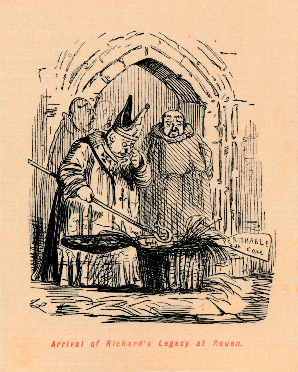 Richards Legacys ankomst till Rouen, c1860, c1860 av John Leech