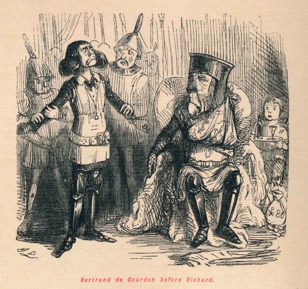Bertrand de Gourdon före Richard, c1860, c1860 av John Leech