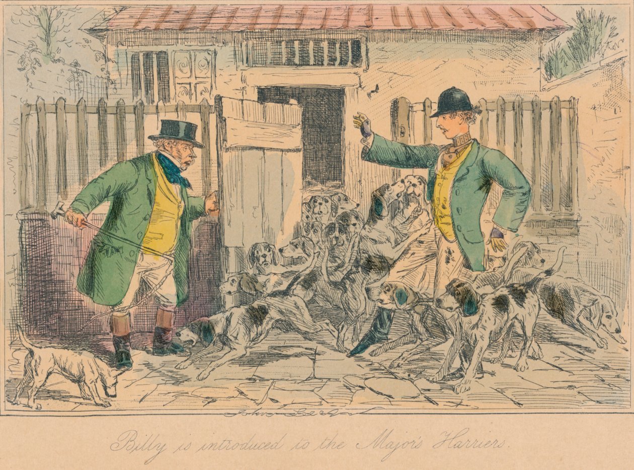 Billy introduceras till Majors Harriers, 1858 av John Leech