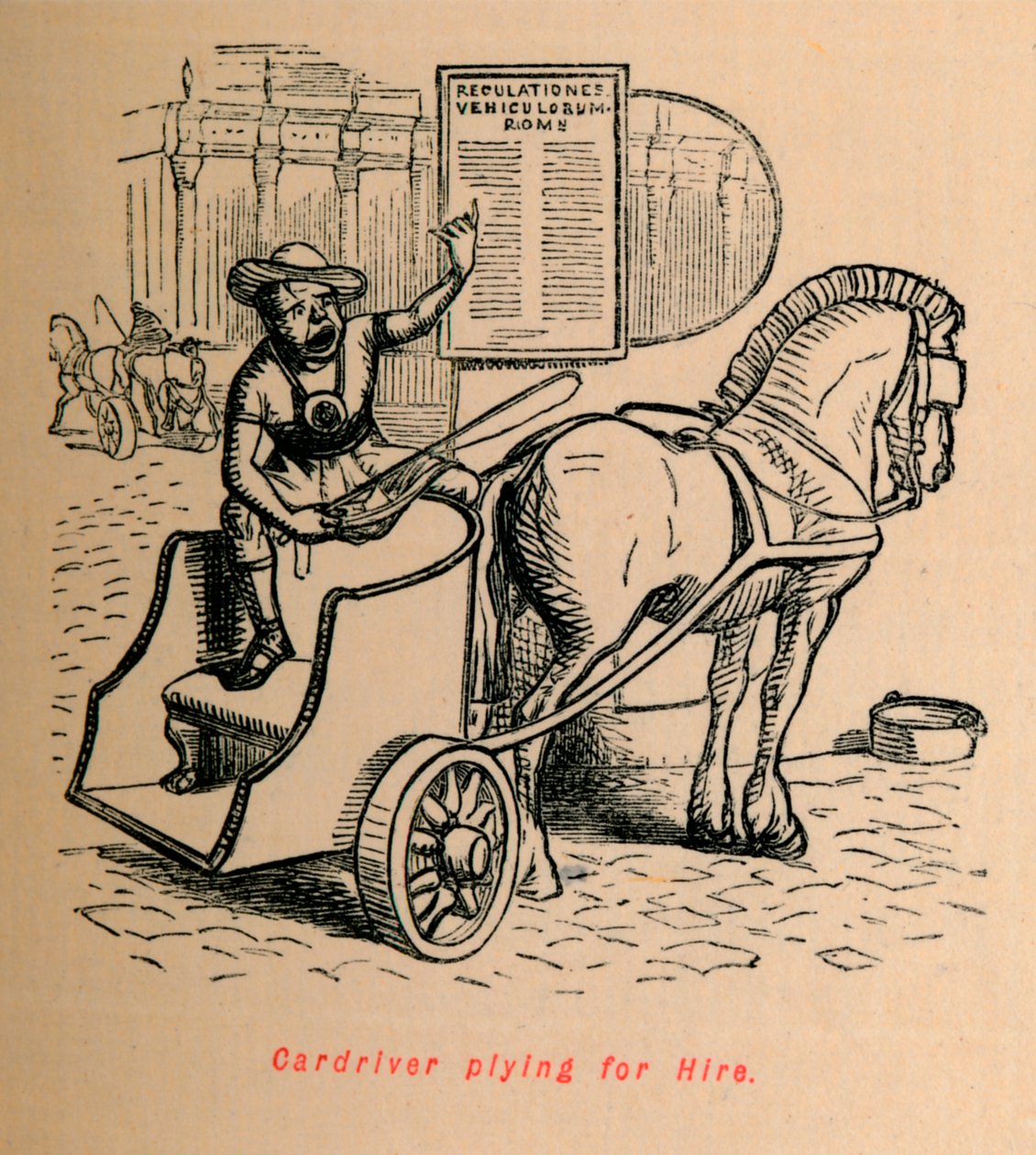 Bilförare hyr ut, 1852 av John Leech