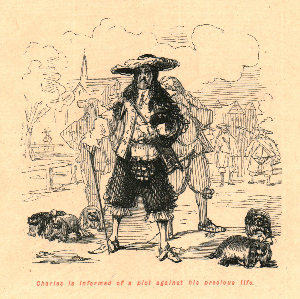 Charles informeras om en komplott mot hans dyrbara liv, 1897. av John Leech