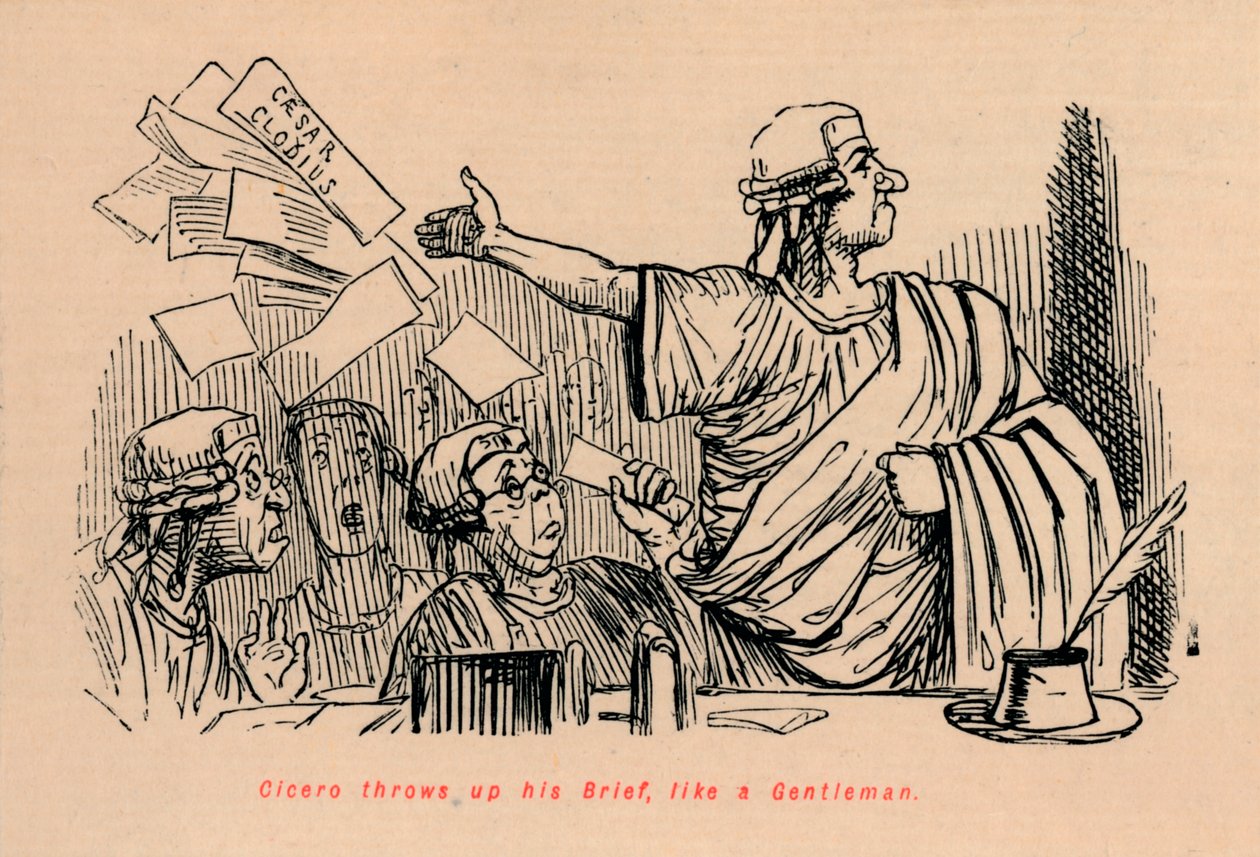 Cicero kastar upp sin Brief, like a Gentleman, 1852 av John Leech