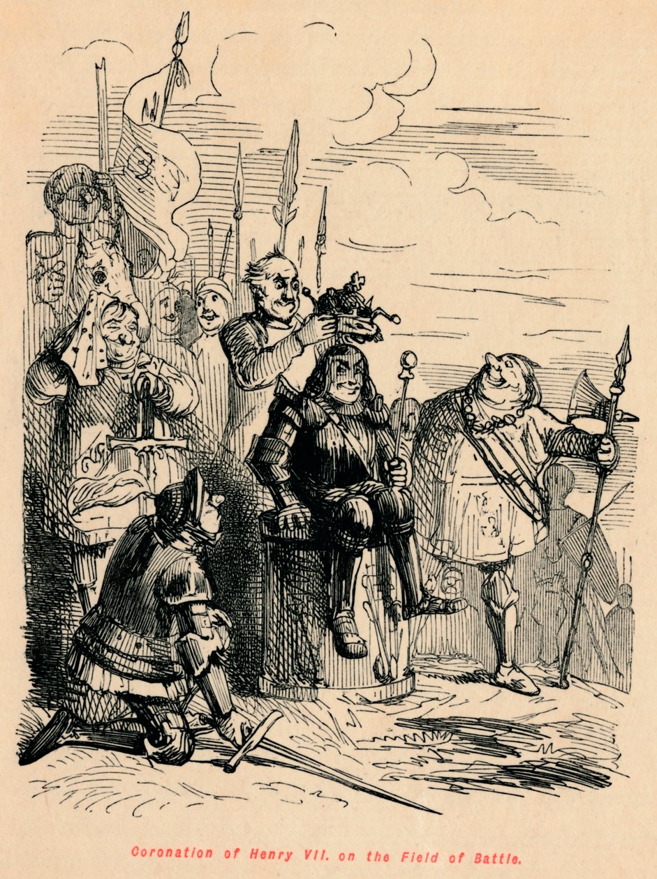 Kröning av Henrik VII på slagfältet, av John Leech