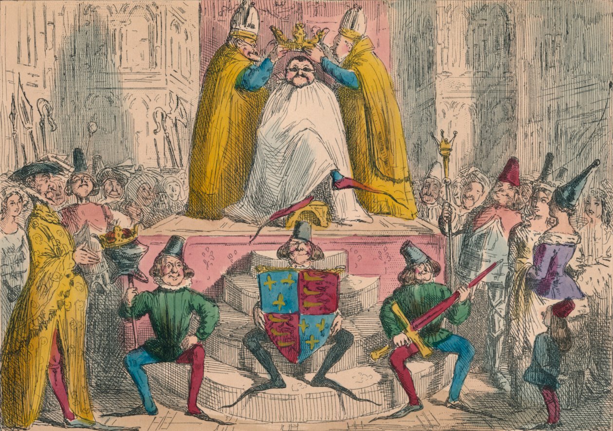 Kröning av Henrik den fjärde från de bästa myndigheterna, 1850 av John Leech