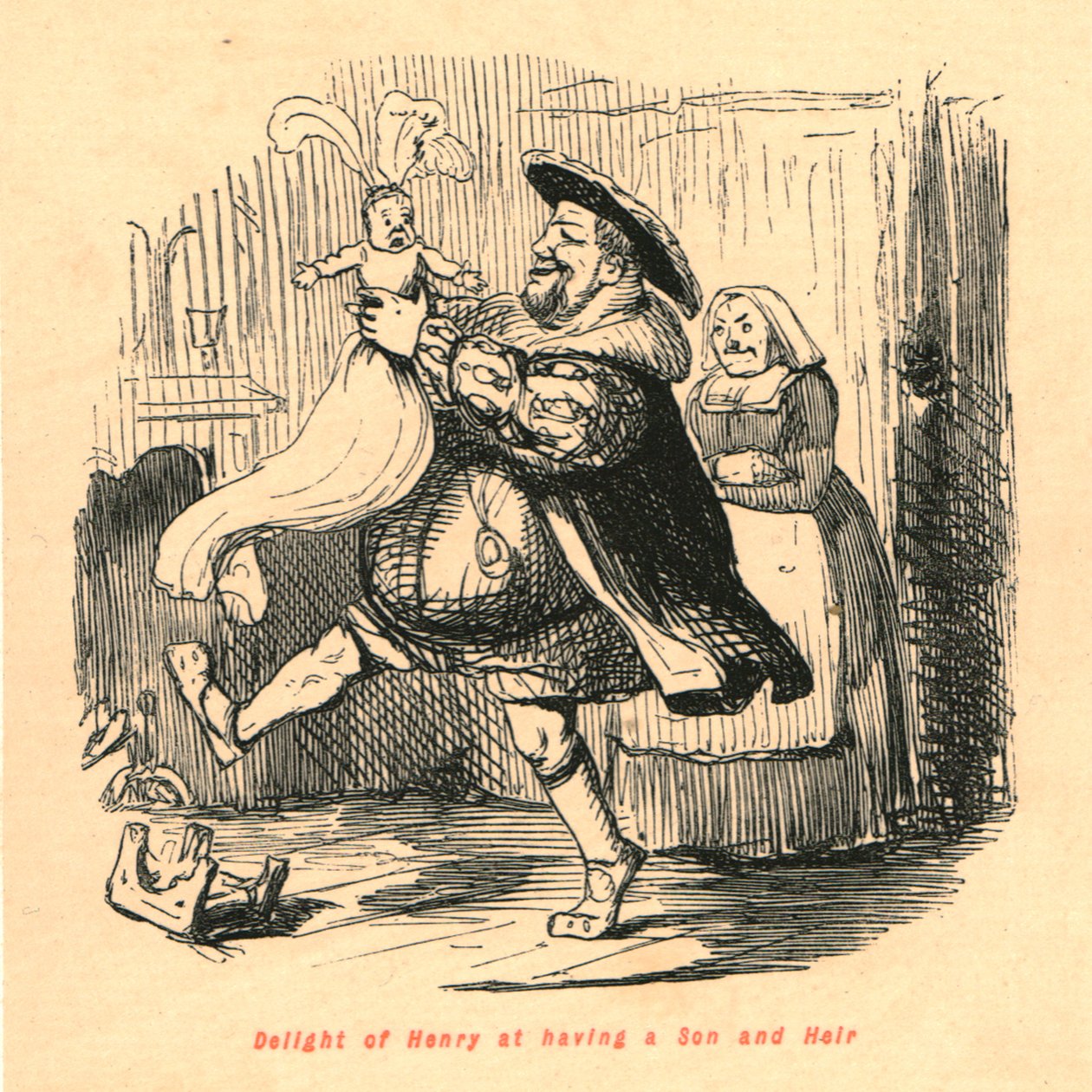 Henrys glädje över att ha en son och arvinge, 1897. av John Leech