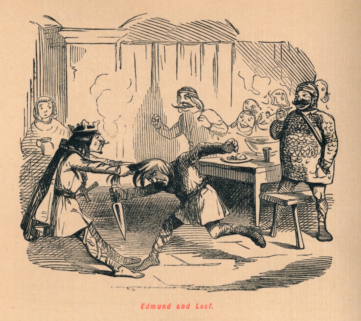 Edmund och Leof, c1860, c1860 av John Leech