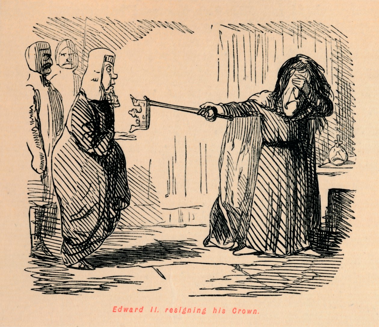 Edvard II. avsägande sin krona, c1860, c1860 av John Leech