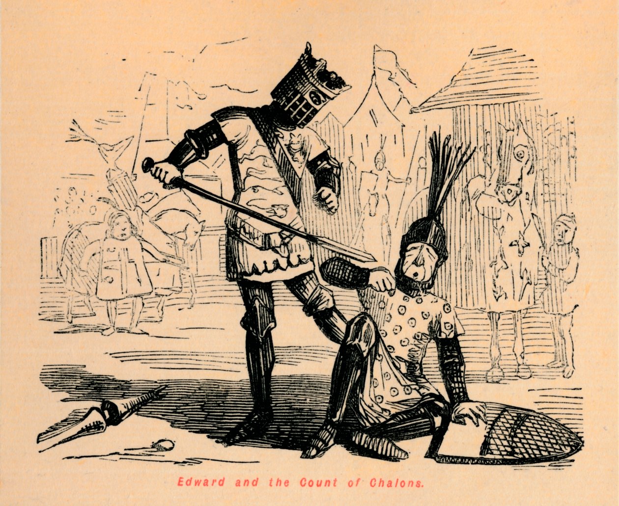 Edward och greven av Chalons, c1860, c1680 av John Leech
