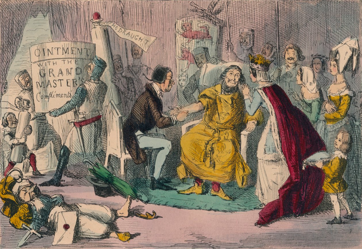 Edwards Arm i händerna på sina medicinska rådgivare, 1850 av John Leech