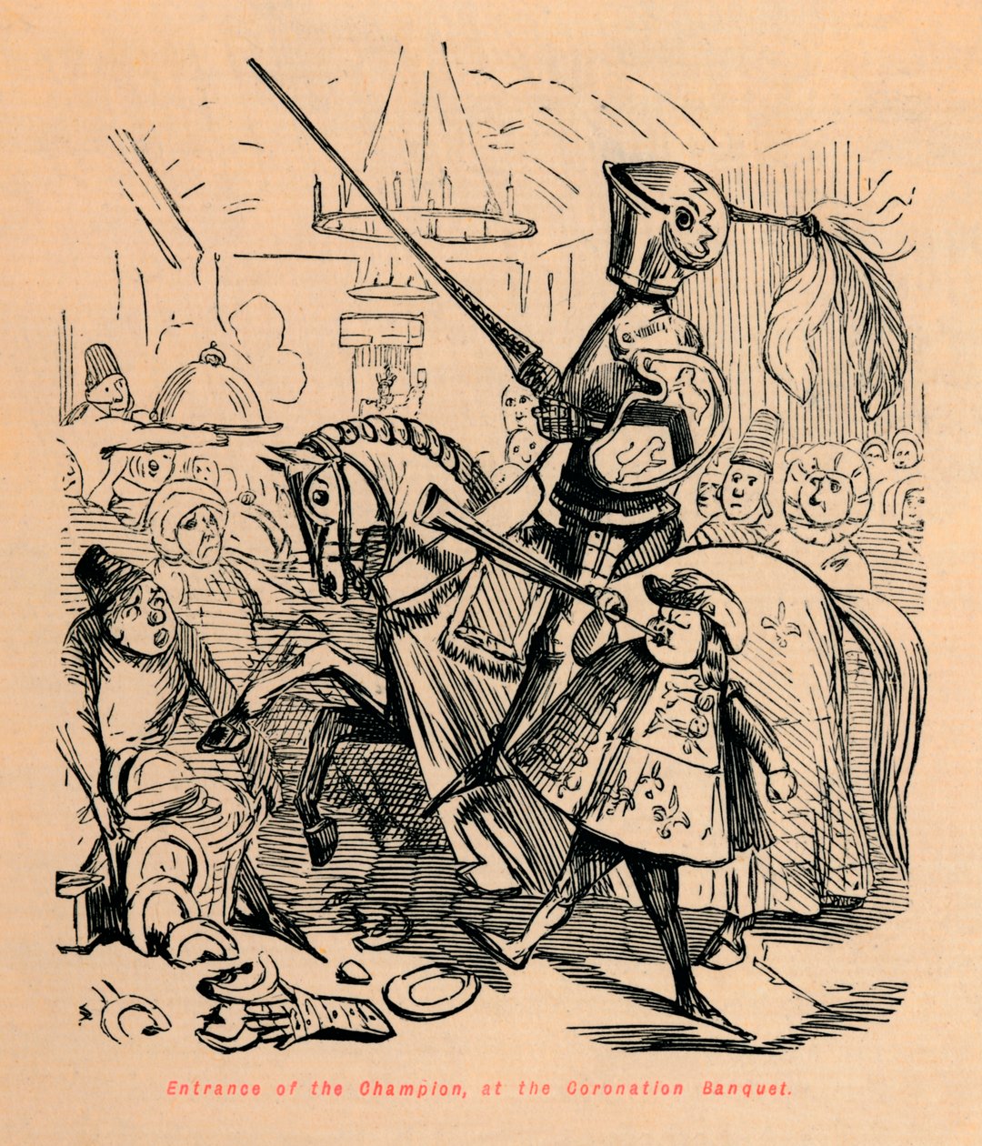 Mästarens inträde, vid kröningsbanketten, c1860, c1860 av John Leech