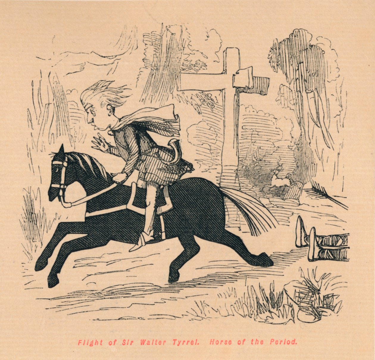 Sir Walter Tyrrels flygning. Periodens häst, c1860, c1860 av John Leech