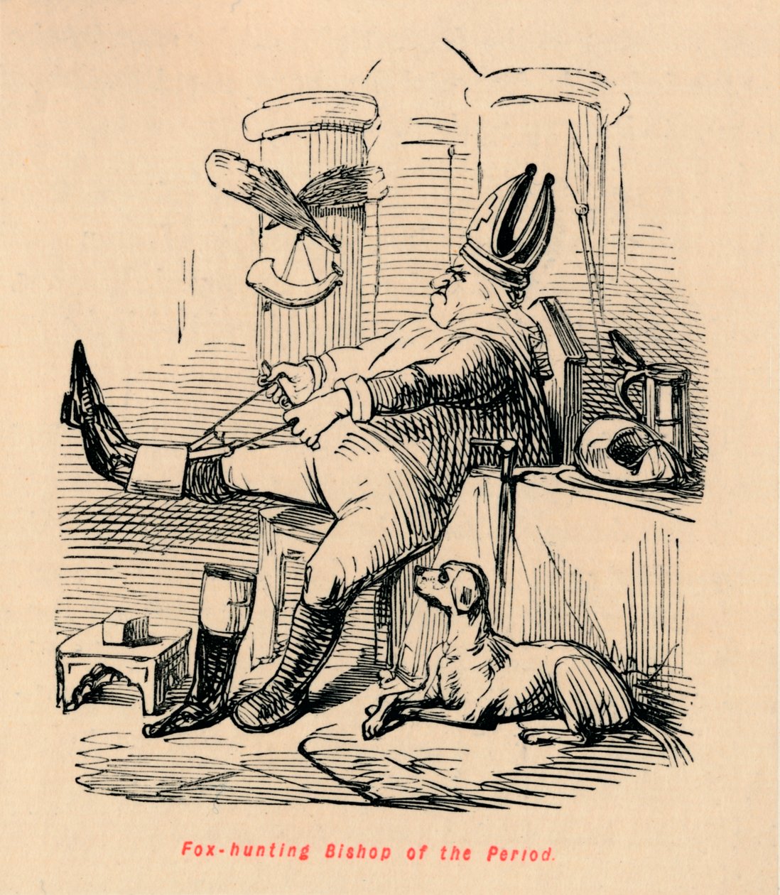 Rävjaktsbiskop av perioden, c1860, c1860 av John Leech